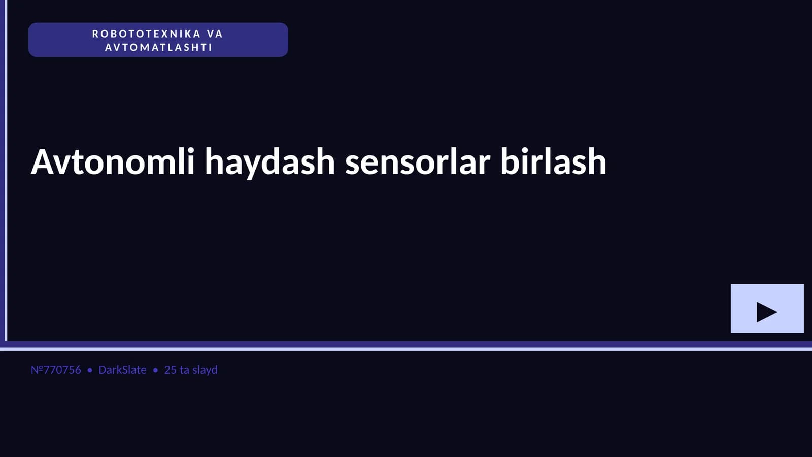 AVTONOMLI HAYDASH SENSORLAR BIRLASH