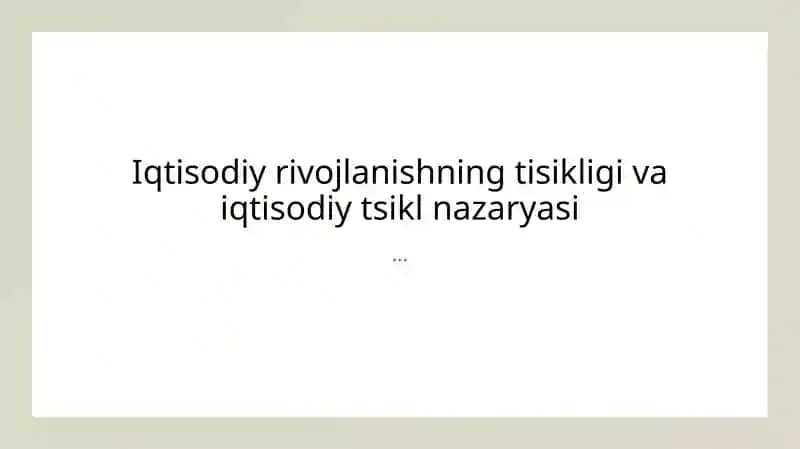 Iqtisodiy tsikllar nazariyasi