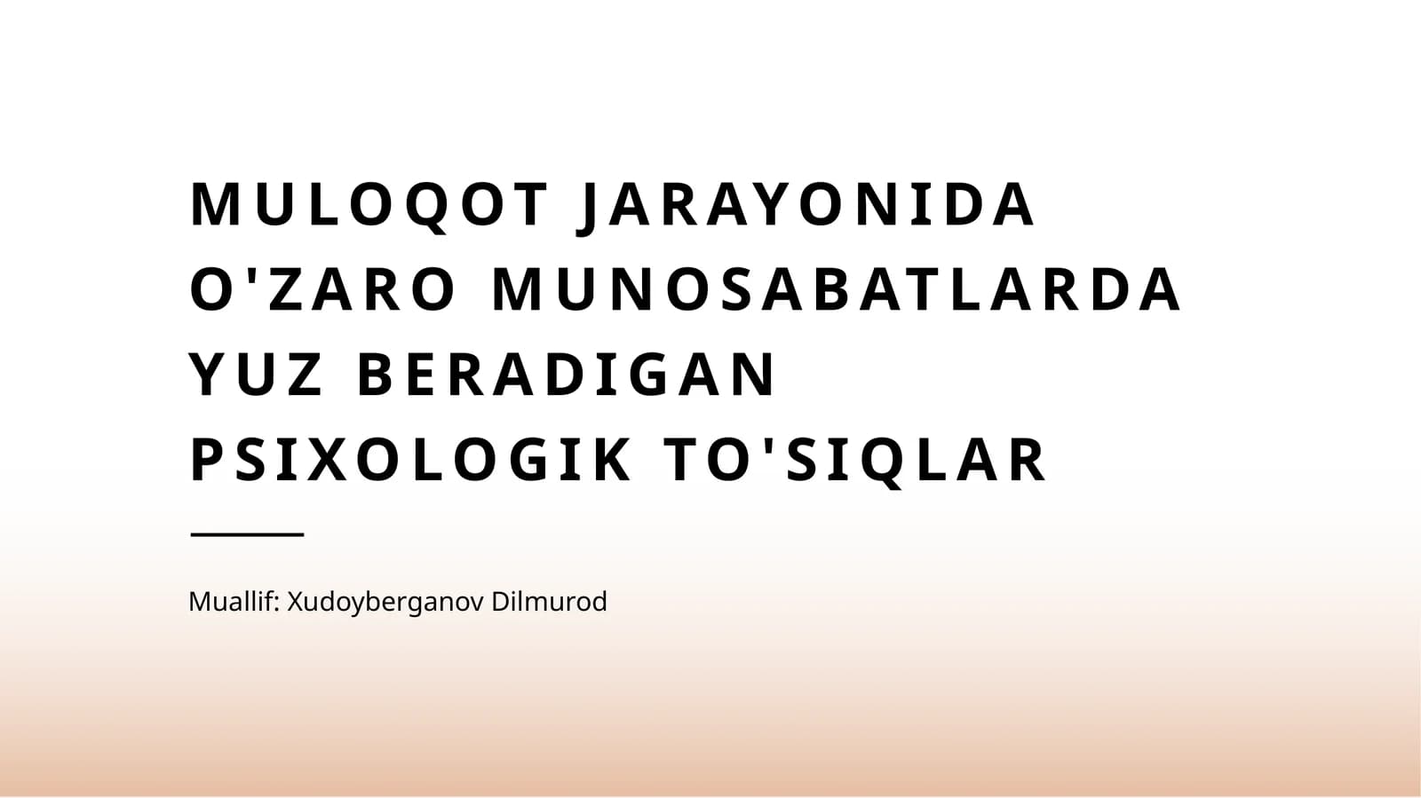 Muloqot jarayonida o'zaro munosabatlarda yuz beradigan psixologik to'siqlar
