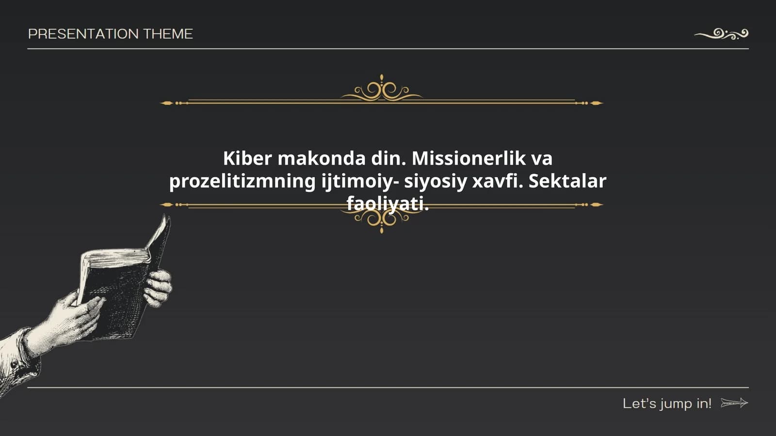 Kiber makonda din. Missionerlik va prozelitizmning ijtimoiy siyosiy xavfi