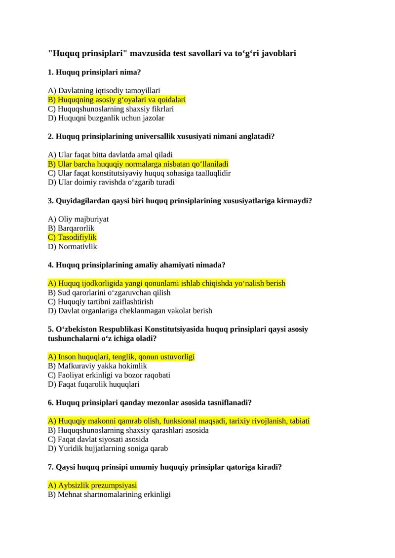 Huquq prinsiplari