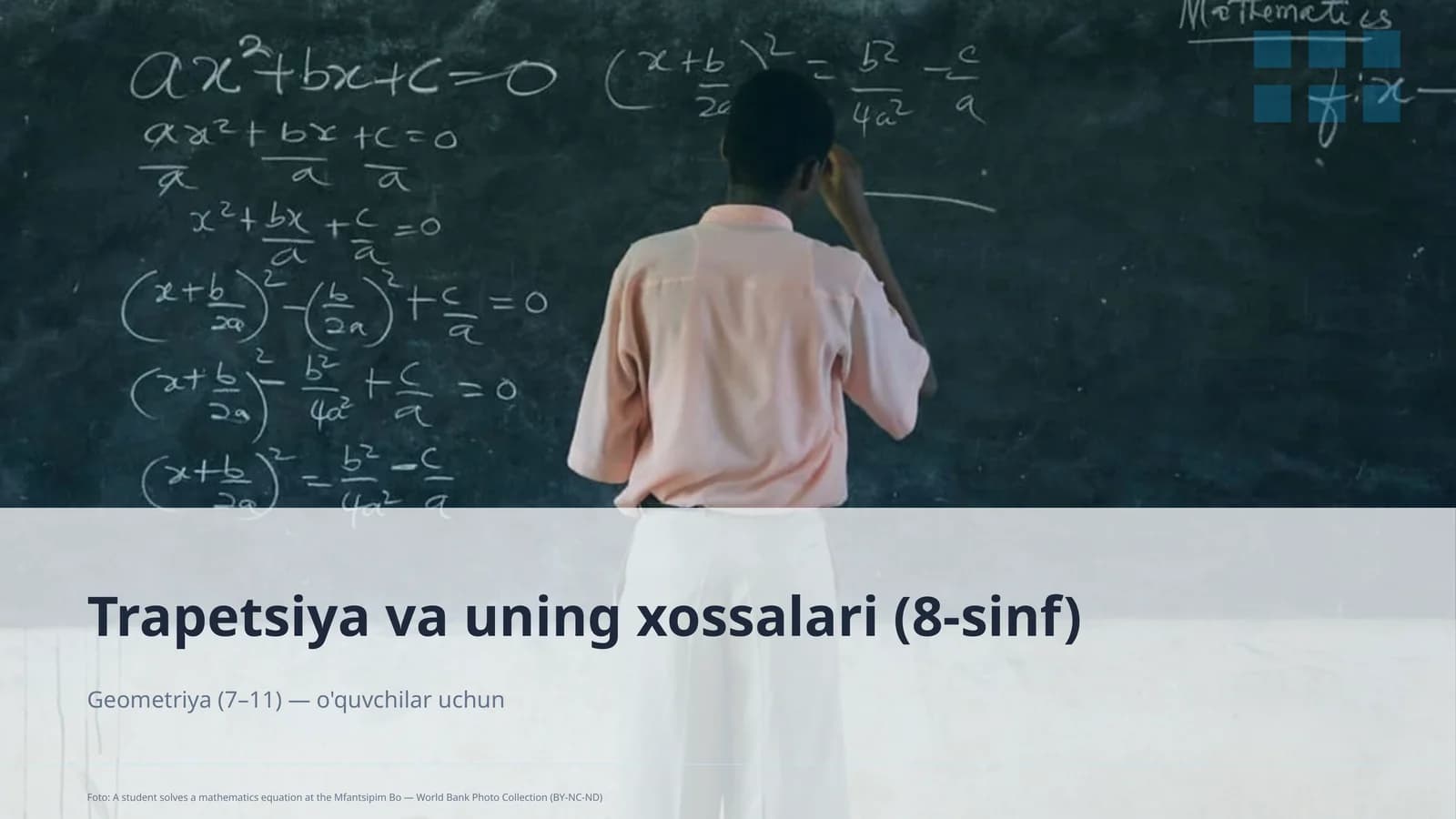 Trapetsiya va uning xossalari (8-sinf)