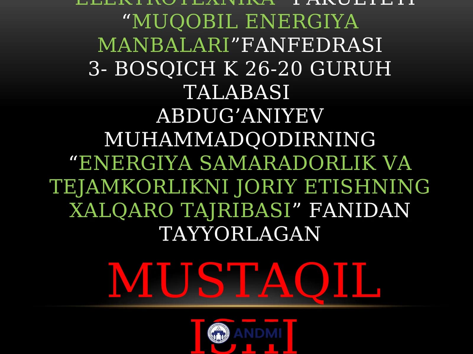 Energiya samaradorlik va tejamkorlikni joriy etishning xalqaro tajribasi