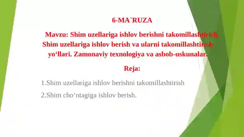 Shimuzellariga ishlov berishni takomillashtirish