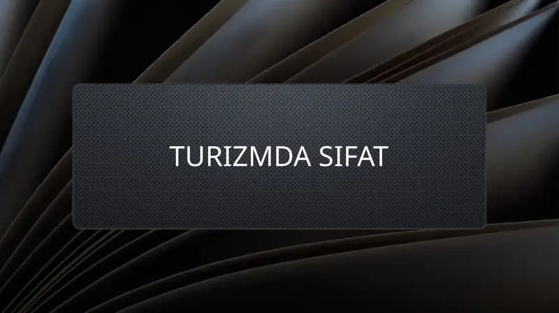 Turizmda sifat