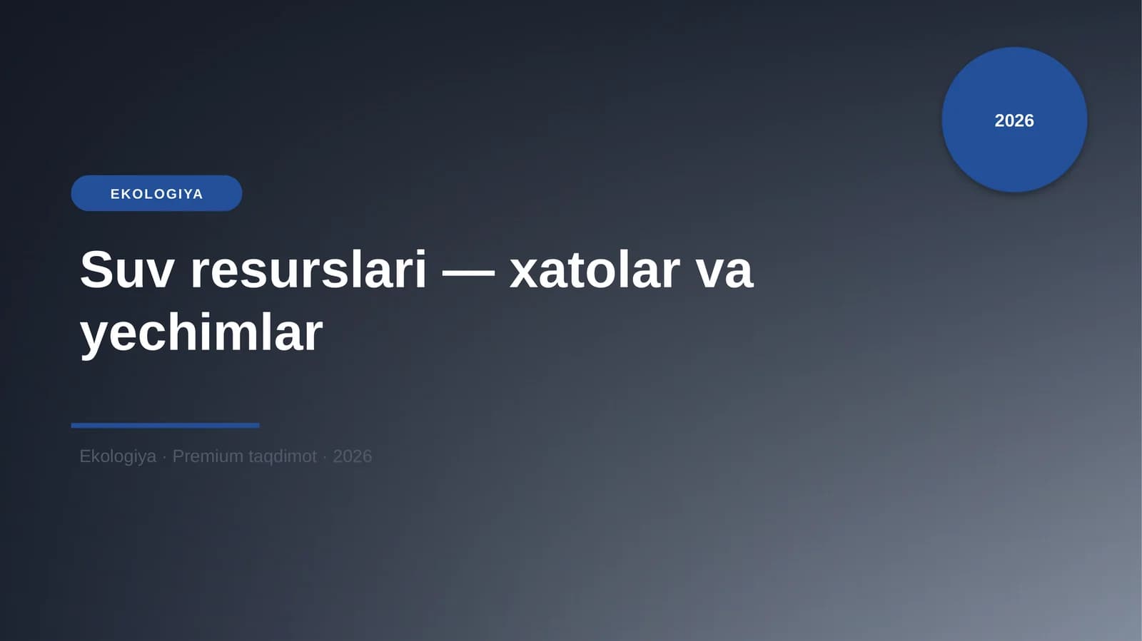 Suv resurslari — xatolar va yechimlar