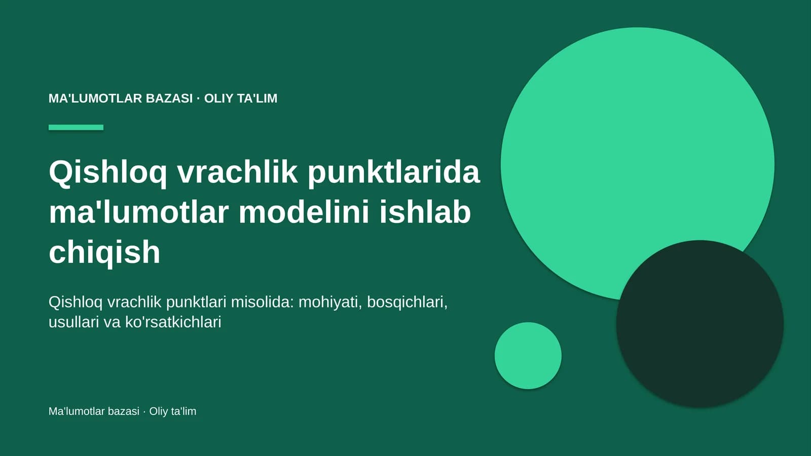 qishloq vrachlik punktlarida ma'lumotlar modelini ishlab chiqish 3289