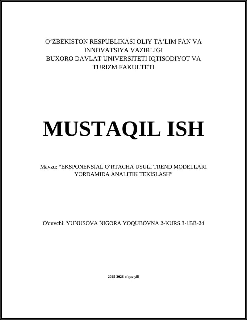 Eksponensial oʻrtacha usuli