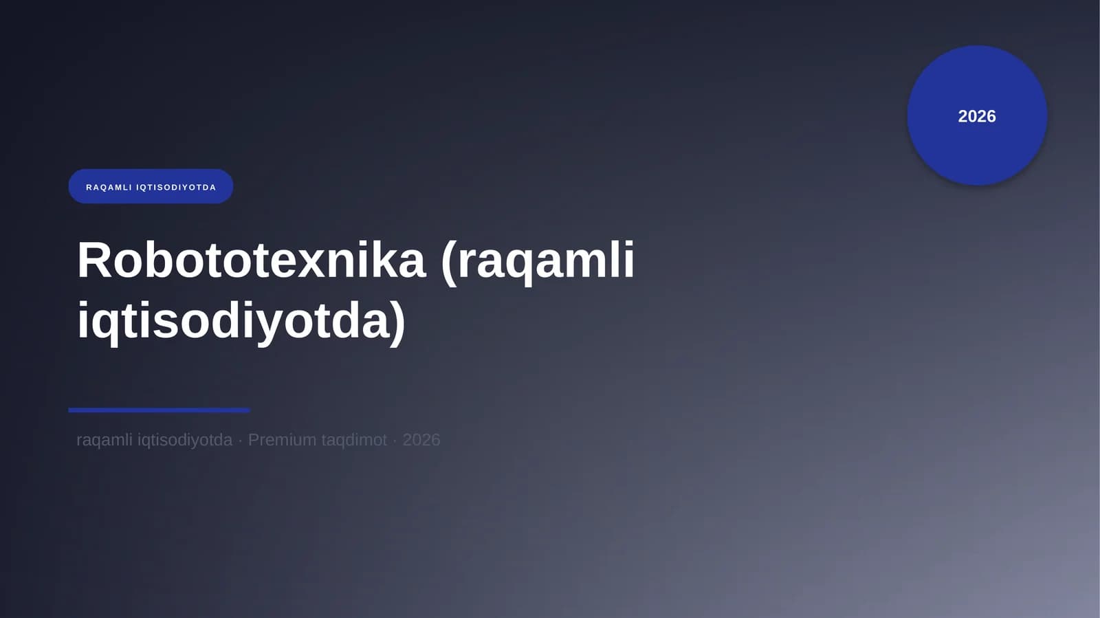 Robototexnika (raqamli iqtisodiyotda)