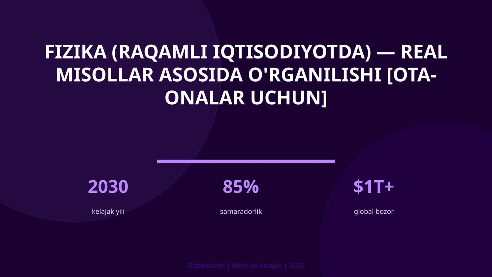FIZIKA (RAQAMLI IQTISODIYOTDA) — REAL MISOLLAR ASOSIDA O'RGANILISHI [OTA-ONALAR UCHUN]