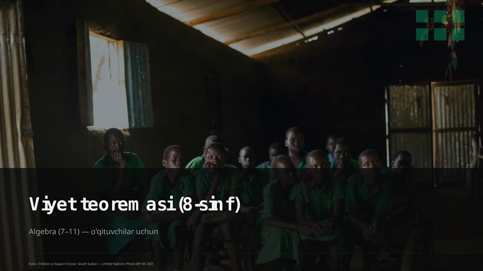 Viyet teoremasi (8-sinf)