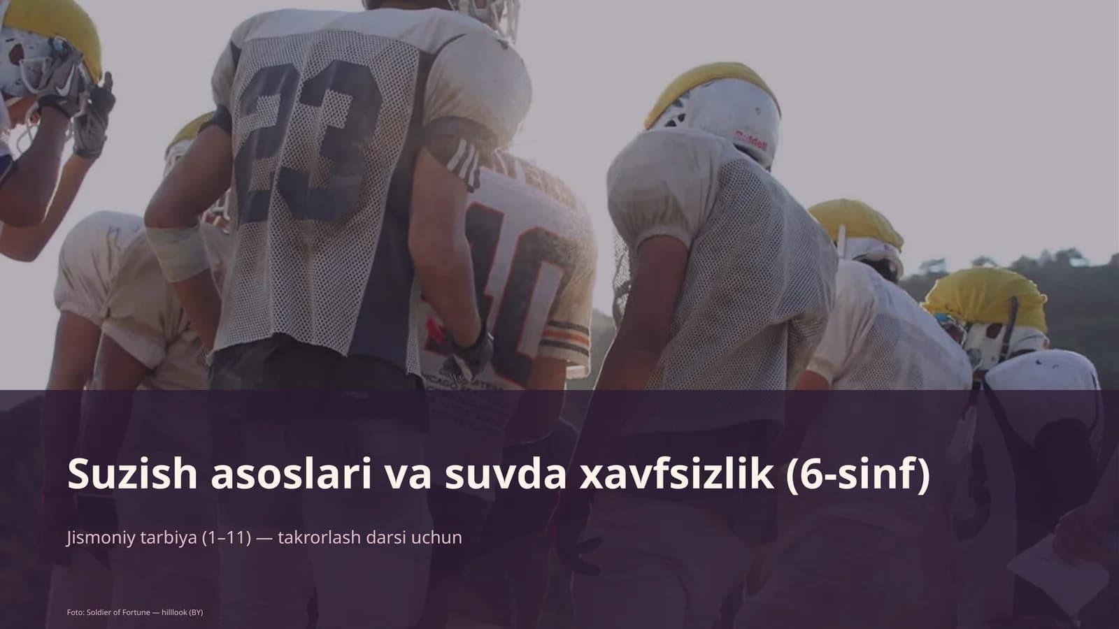 Suzish asoslari va suvda xavfsizlik (6-sinf)