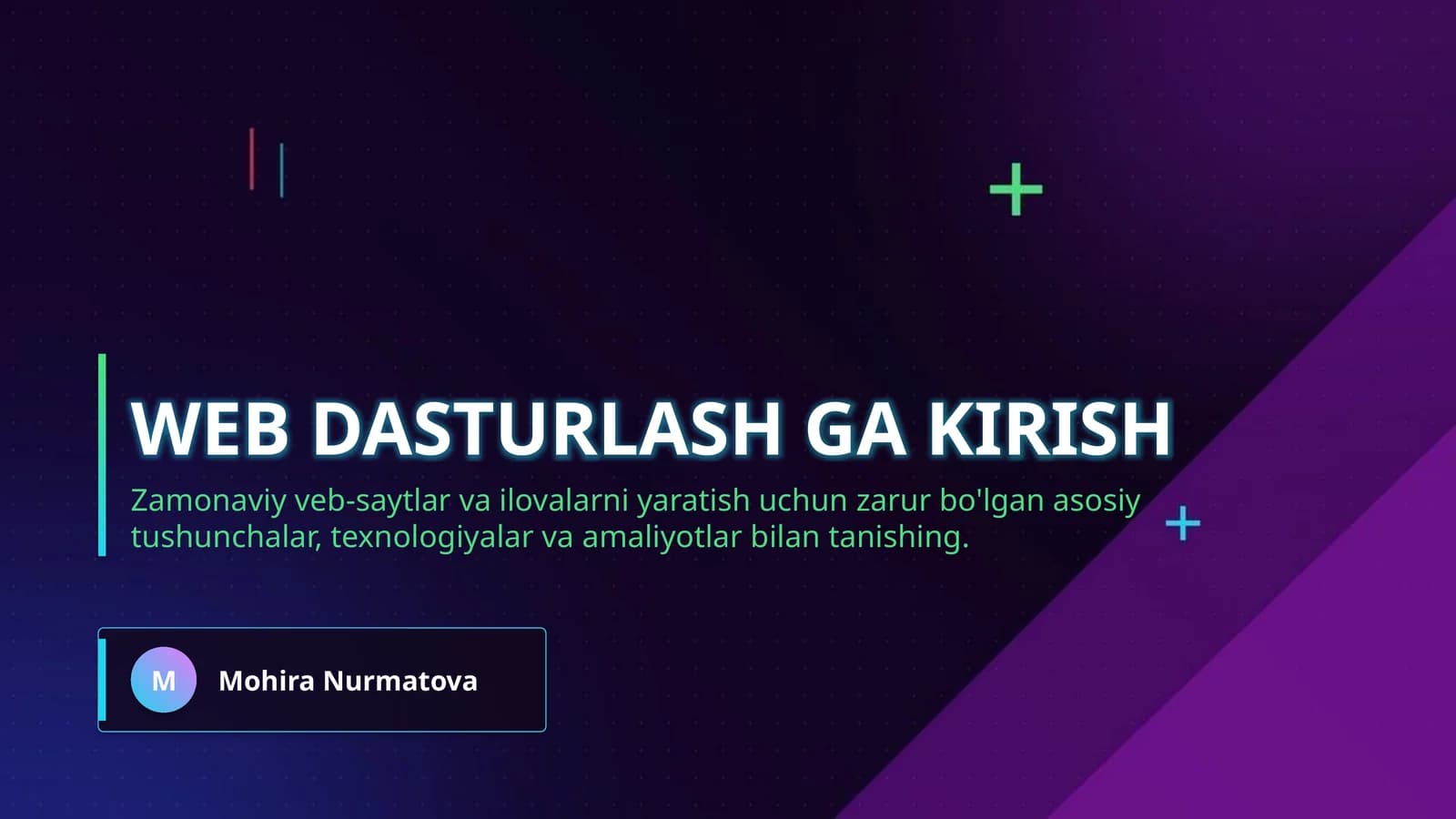 Web dasturlash ga kirish