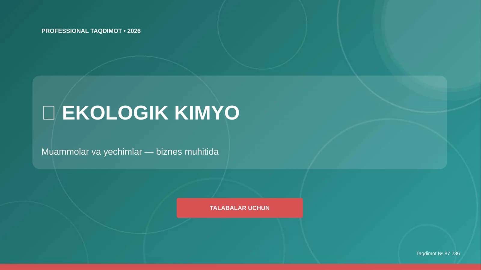 EKOLOGIK KIMYO
