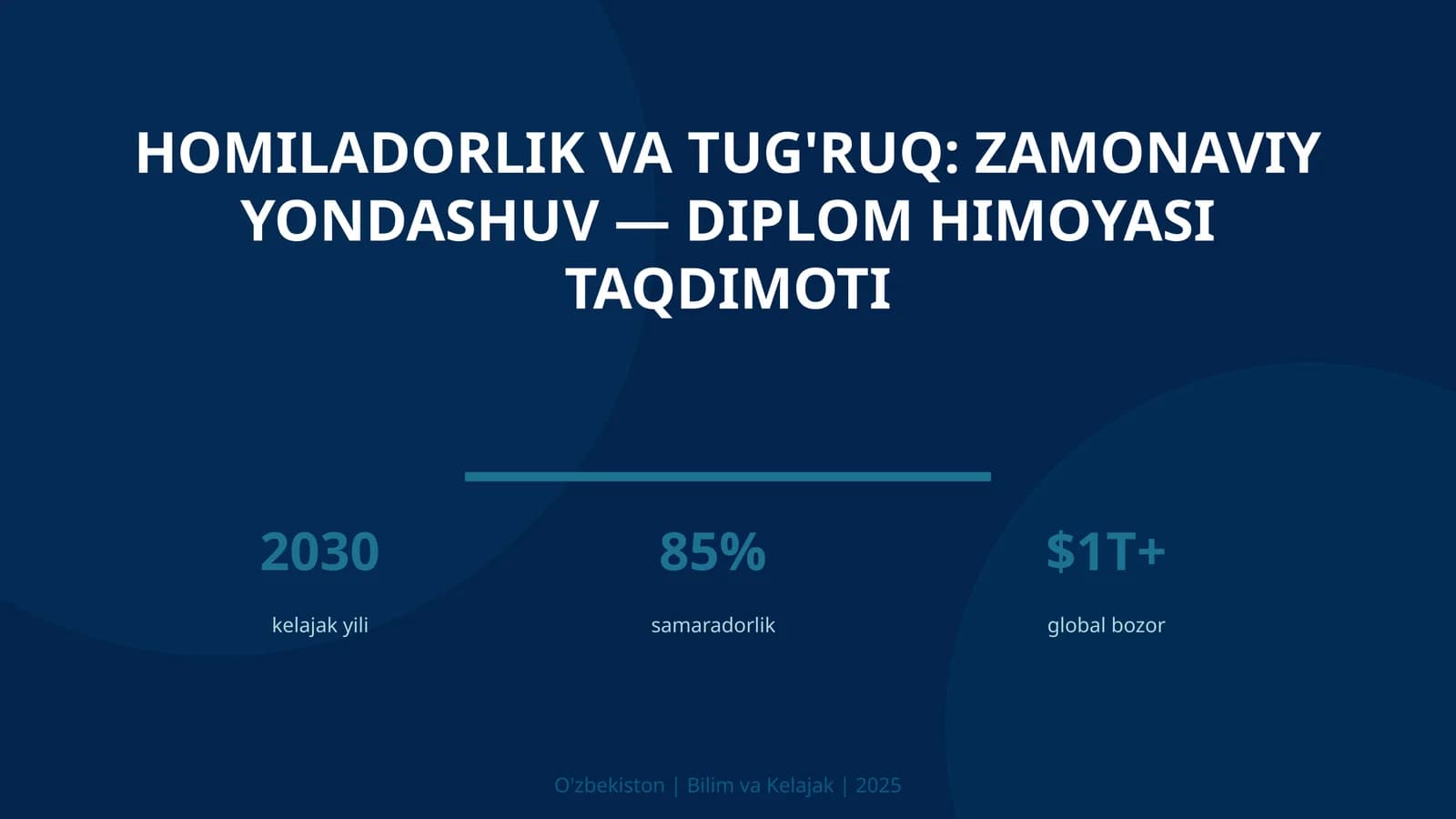 Homiladorlik va tug'ruq: zamonaviy yondashuv — diplom himoyasi taqdimoti
