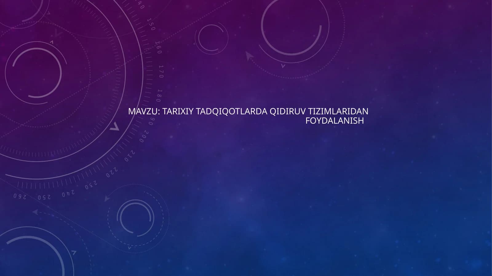 TARIXIY TADQIQOTLARDA QIDIRUV TIZIMLARIDAN FOYDALANISH