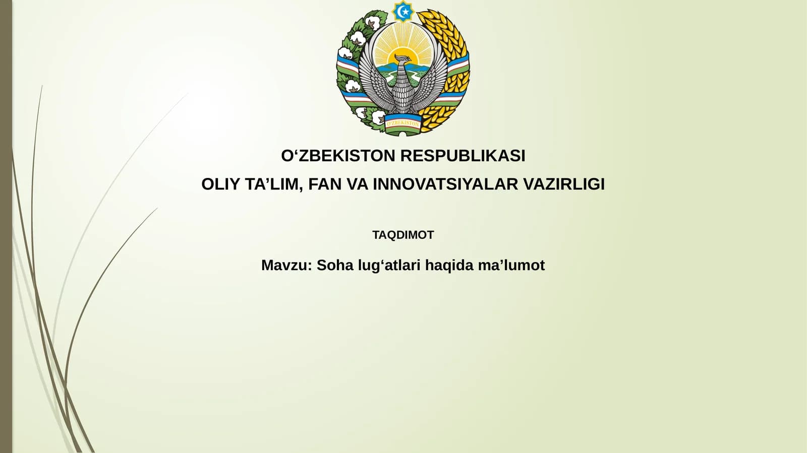 Soha lug'atlari haqida ma'lumot