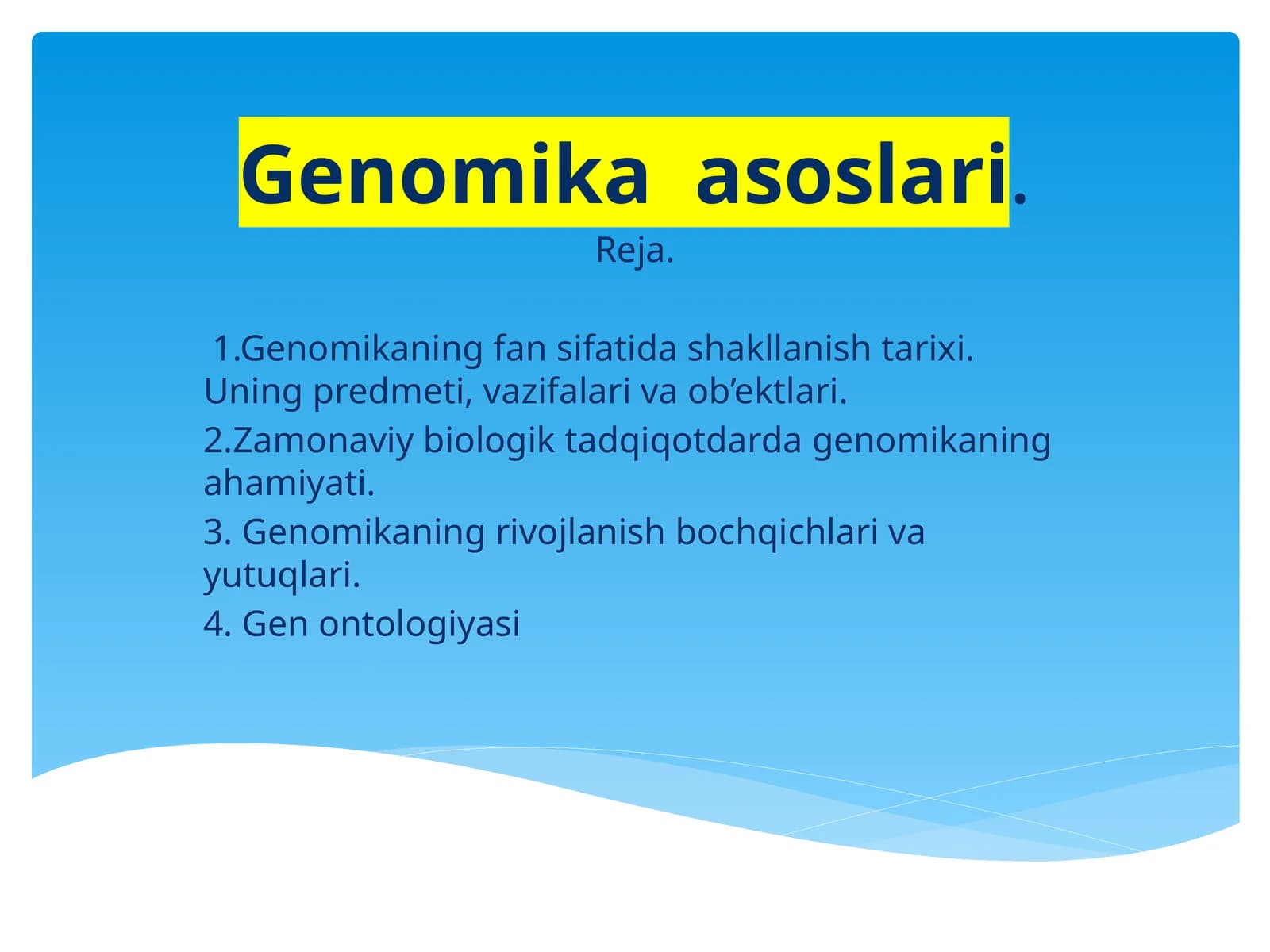 Genomika  asoslari