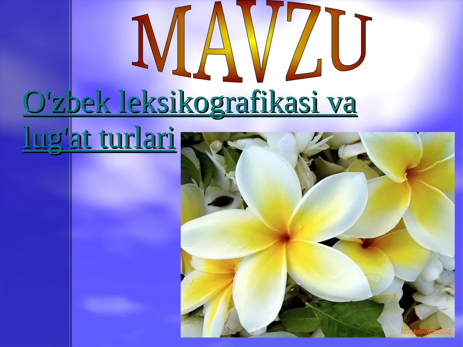 O'ZBEK LEKSIKOGRAFIKASI HAQIDA MA'LUMOT