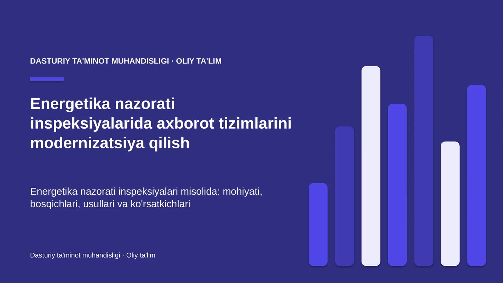 Energetika nazorati inspeksiyalarida axborot tizimlarini modernizatsiya qilish