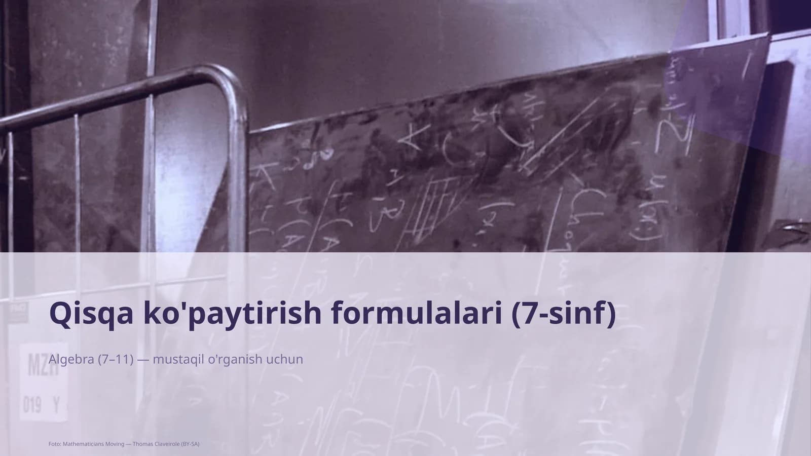 Qisqa ko'paytirish formulalari (7-sinf)