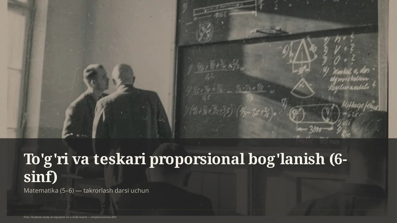 To'g'ri va teskari proporsional bog'lanish (6-sinf)