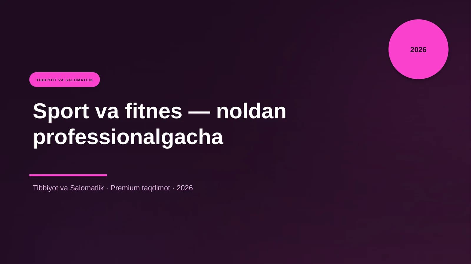 Sport va fitnes — noldan professionalgacha