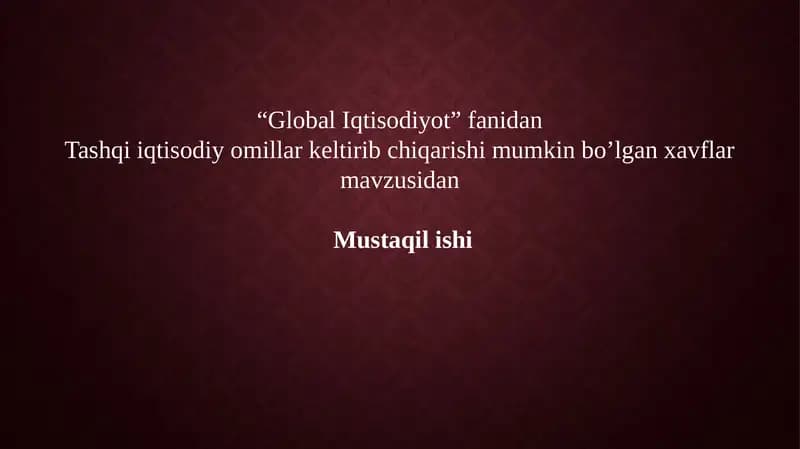 GlobalIqtisodiyot