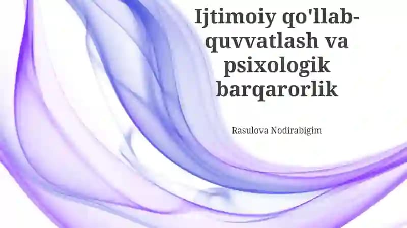 Psixologik barqarorlik va ijtimoiy qo'llab-quvvatlash
