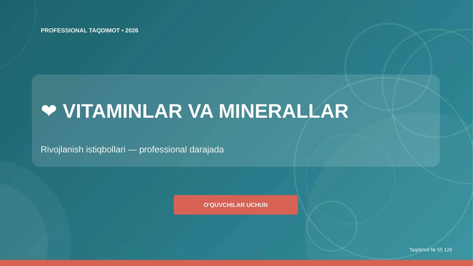 VITAMINLAR VA MINERALLAR