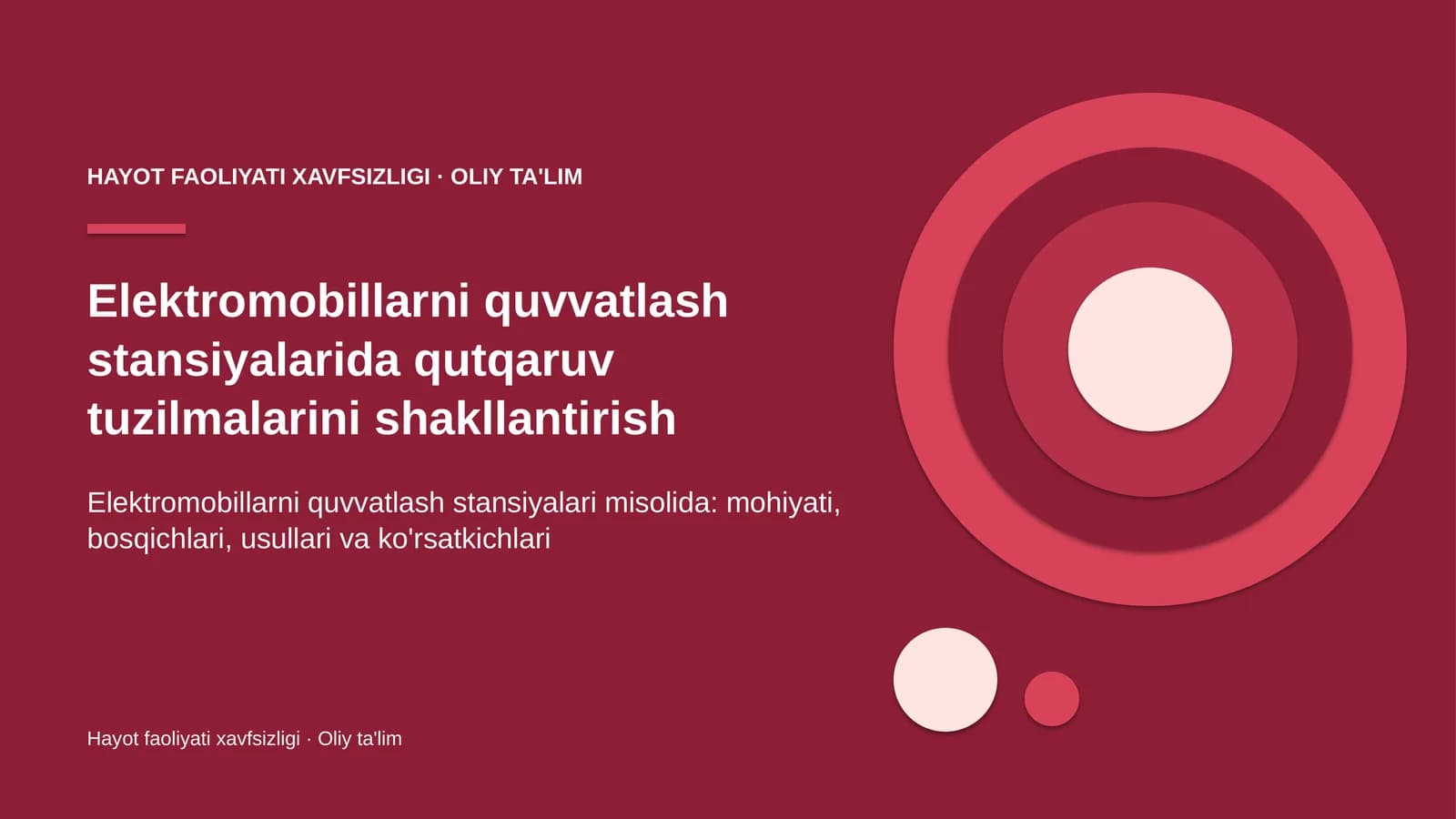 elektromobillarni quvvatlash stansiyalarida qutqaruv tuzilmalarini shakllantirish 9856