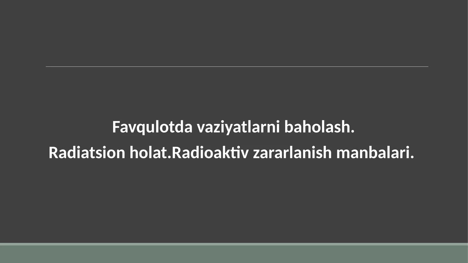 Rаdiоаktivifloslanishzоnаlаri tаvsifi