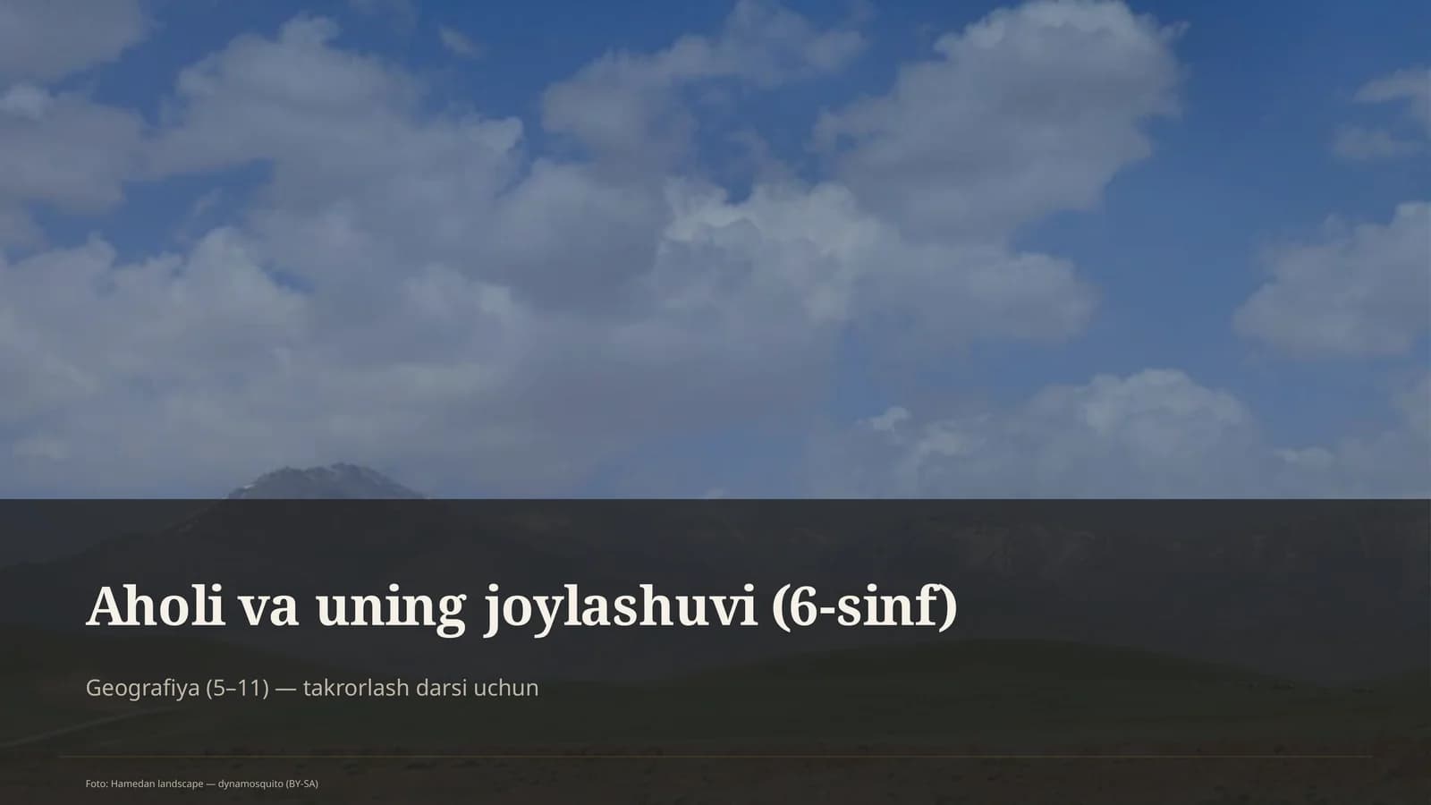 Aholi va uning joylashuvi (6-sinf)