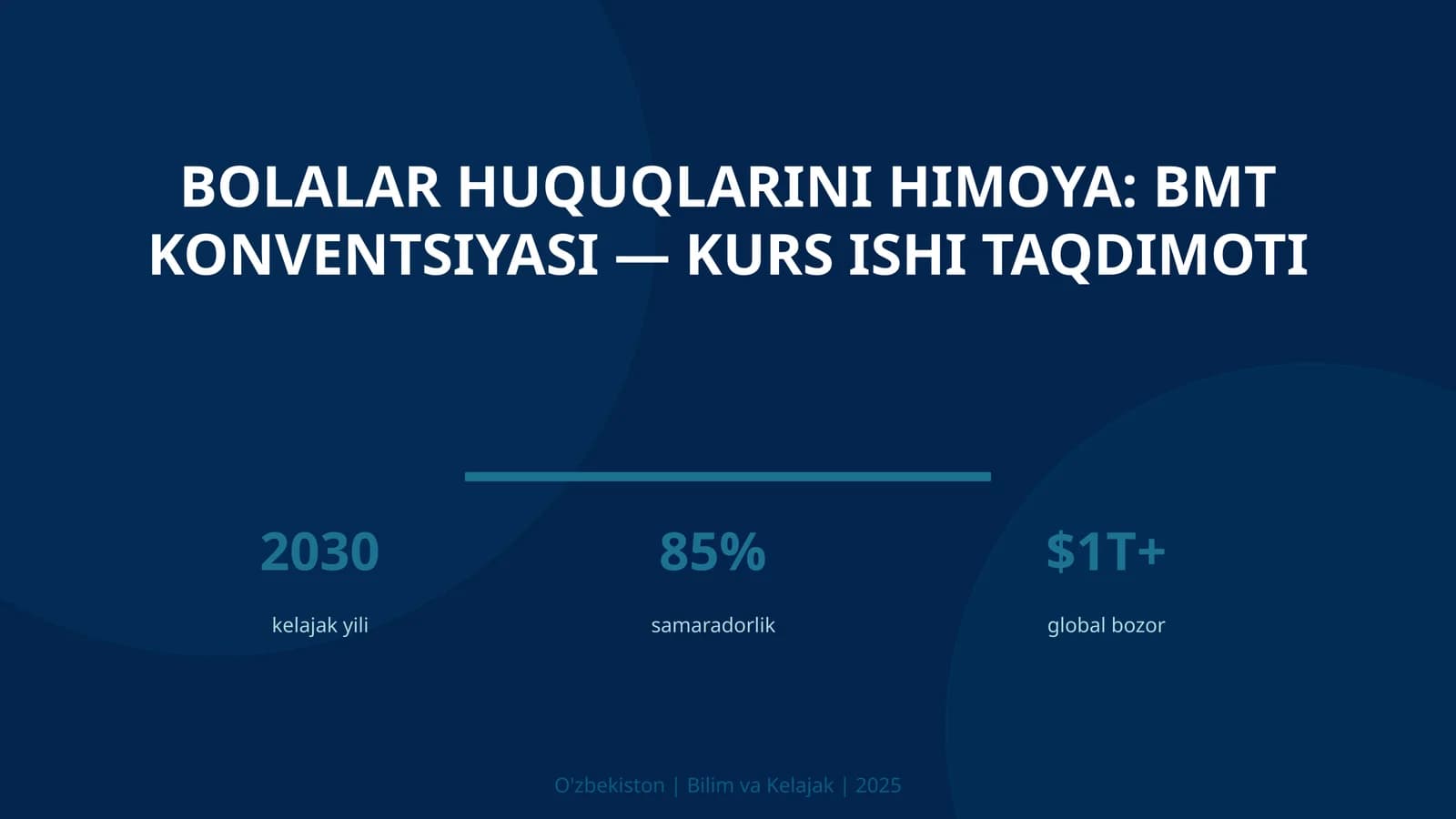 Bolalar huquqlarini himoya: BMT konventsiyasi — kurs ishi taqdimoti
