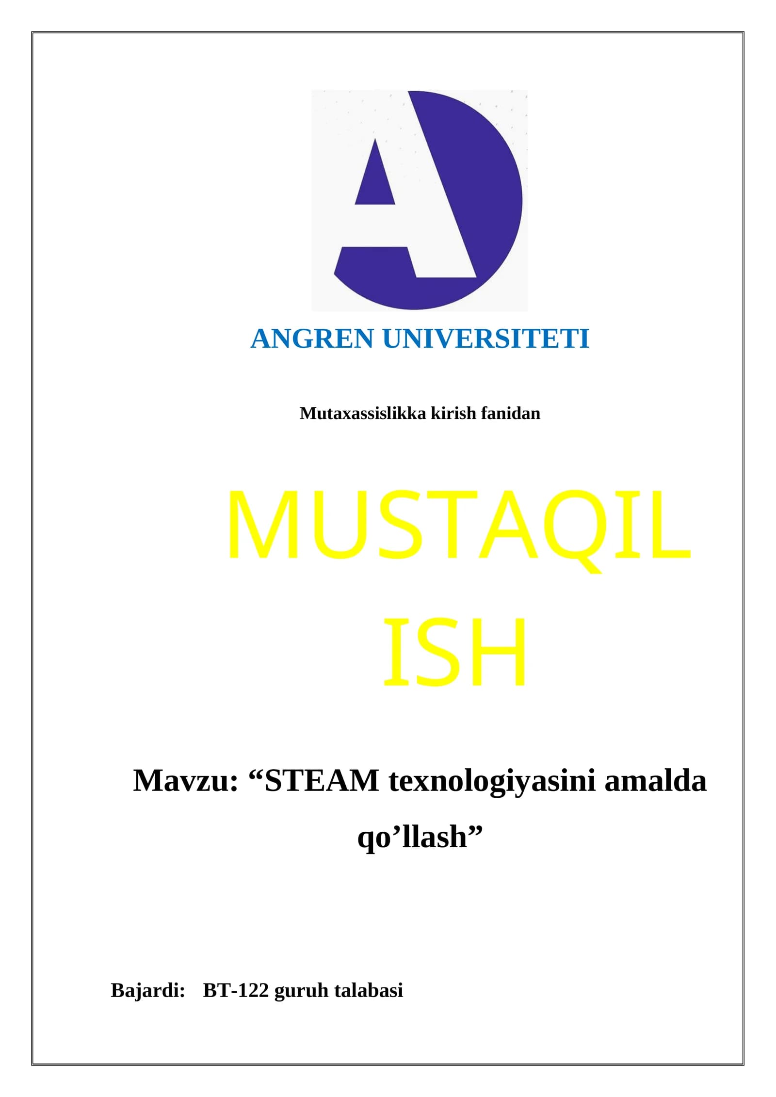 STEAM texnologiyasini amalda qo’llash