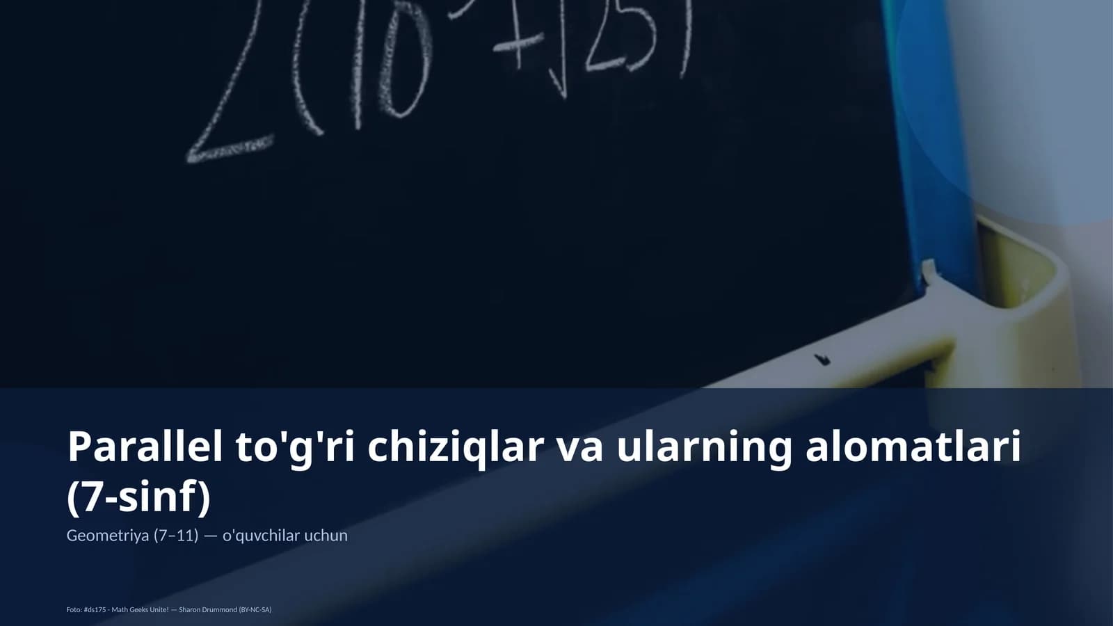 Parallel to'g'ri chiziqlar va ularning alomatlari (7-sinf)
