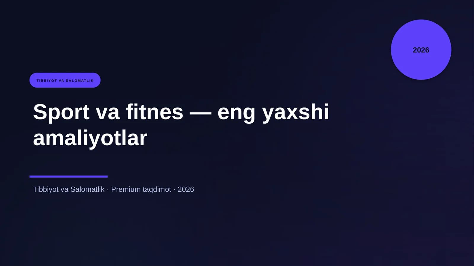 Sport va fitnes — eng yaxshi amaliyotlar