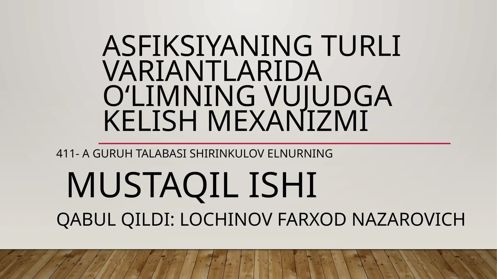 Asfiksiyaningturlivariantlaridao‘limningvujudgakelishmexanizmi