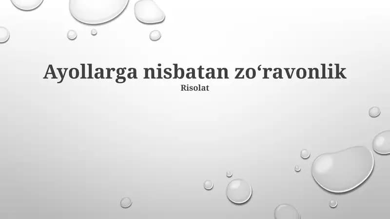Ayollarga nisbatan zoʻravonlik
