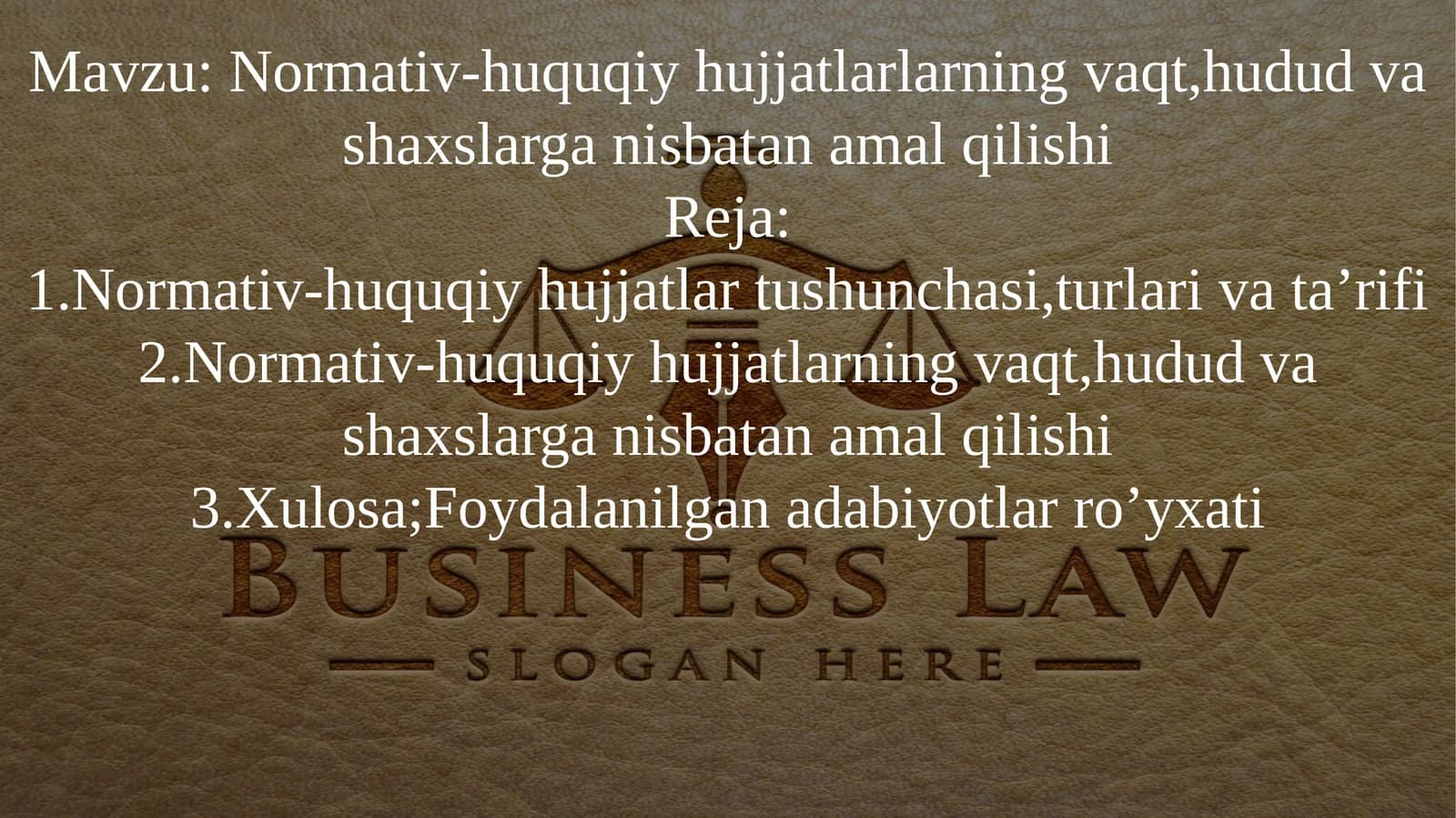 Normativ-huquqiy hujjatlarlarning vaqt,hudud va shaxslarga nisbatan amal qilishi