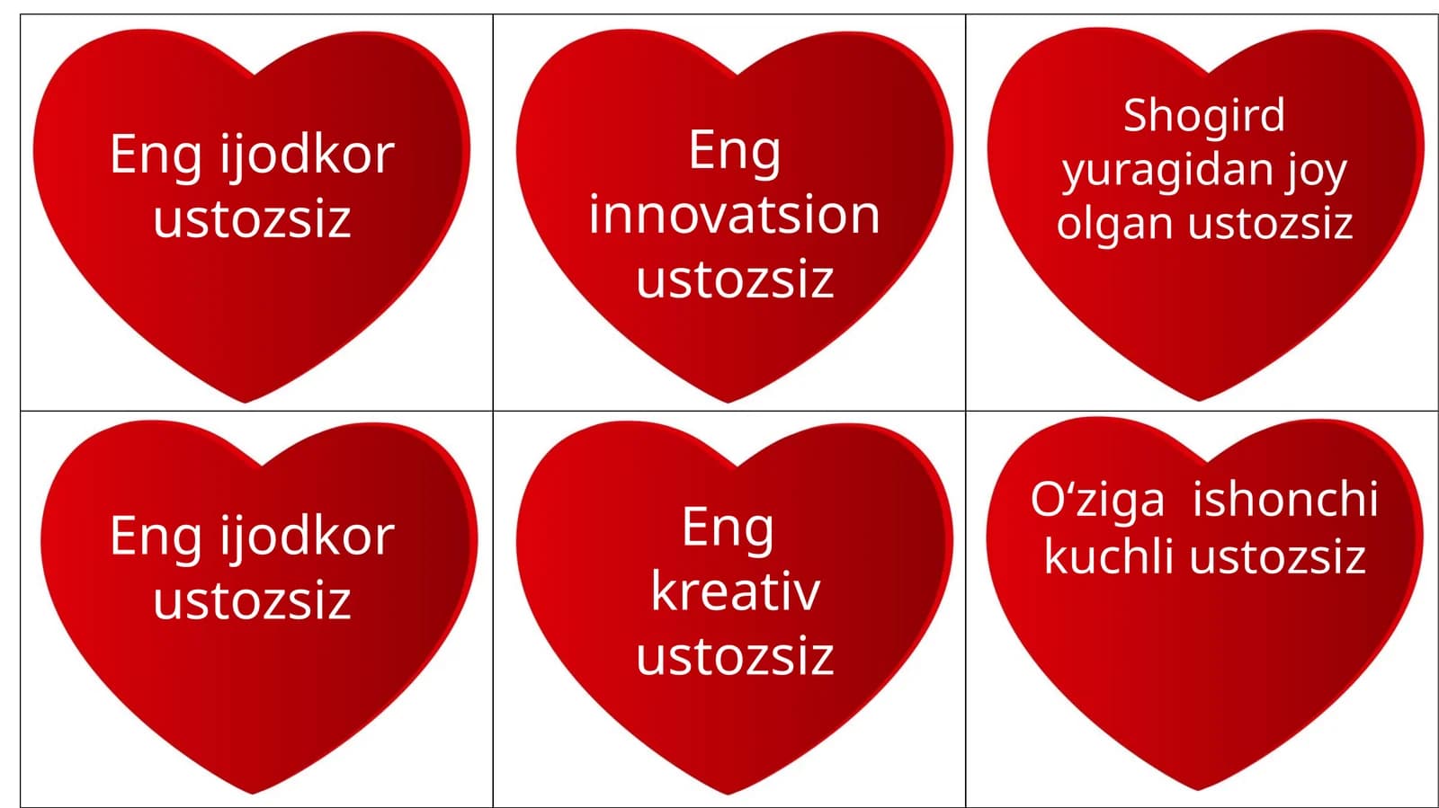 Eng ijodkor ustozsiz