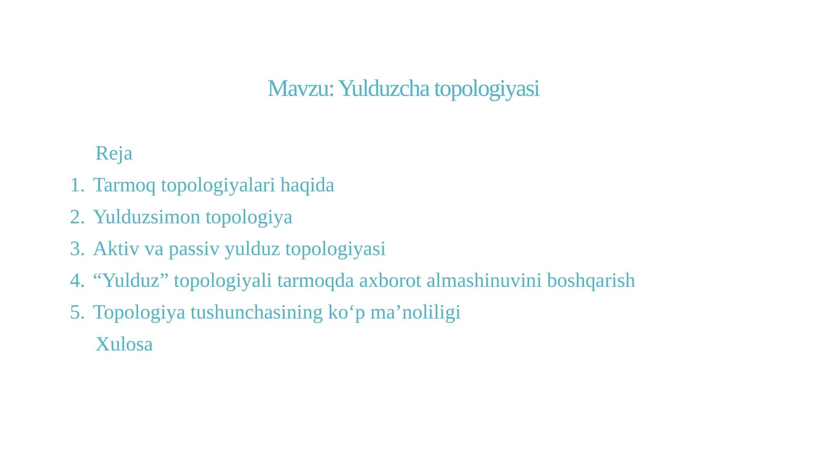Yulduzcha topologiyasi
