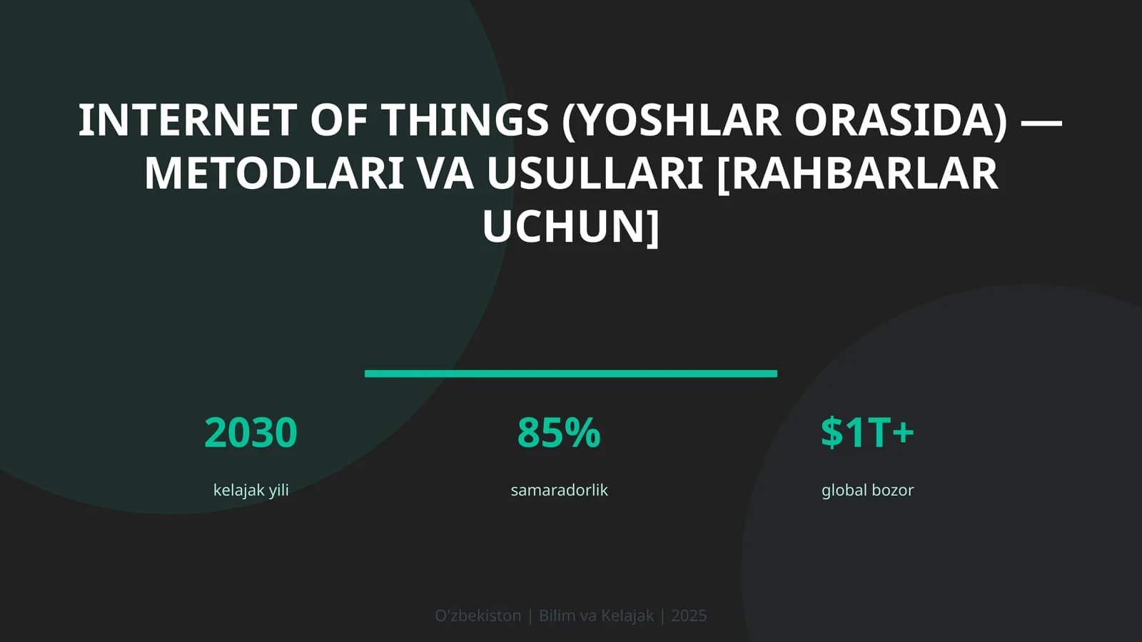Internet of Things (Yoshlar Orasida) - Metodlari va Usullari [Rahbarlar Uchun]