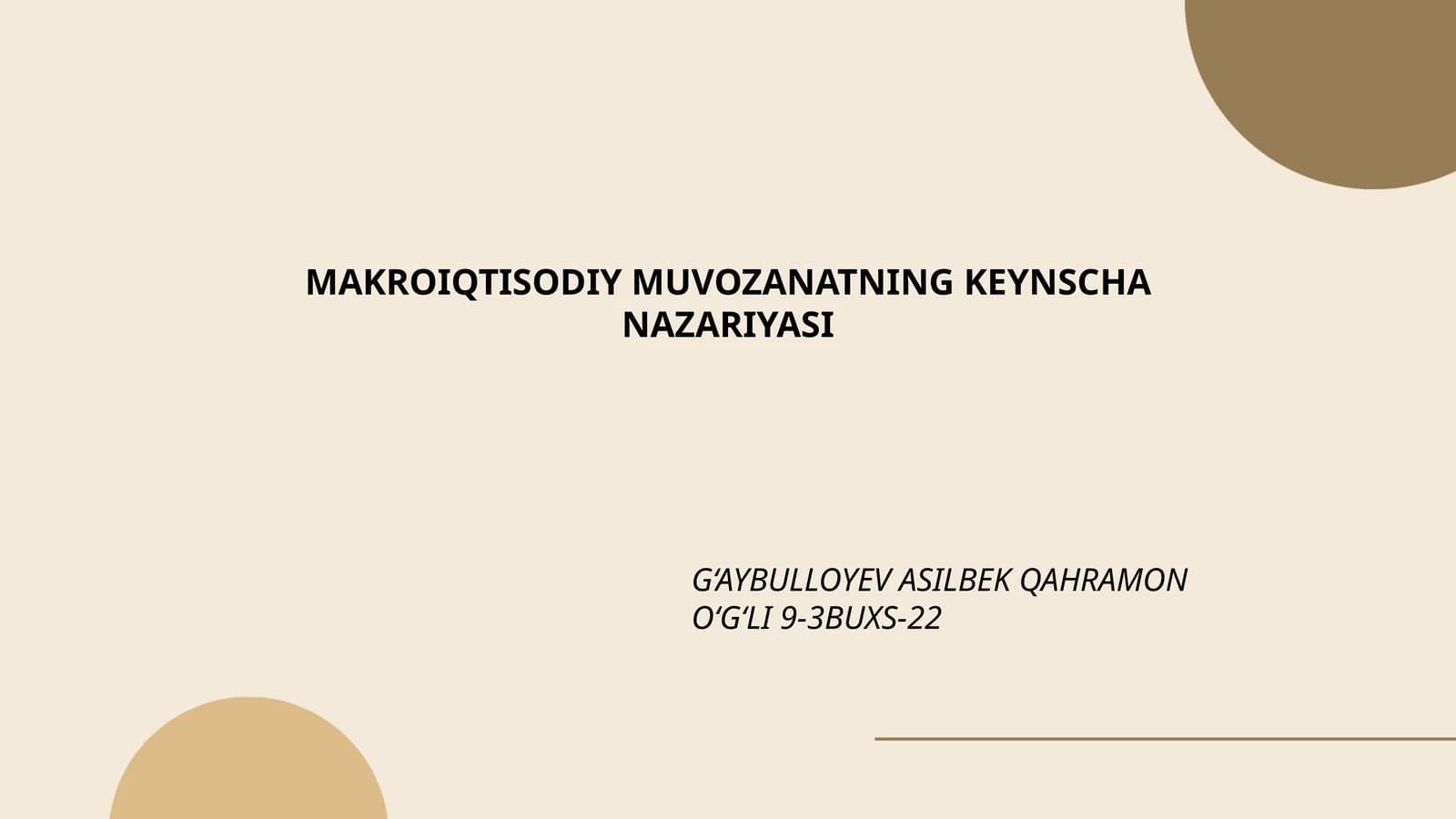 Keynscha Yondashuvning Asosiy G'oyalari