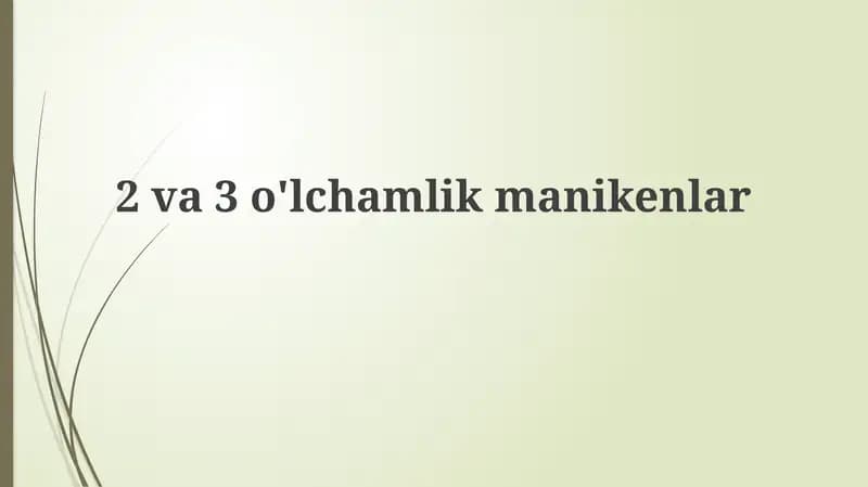 2 va 3 o'lchamlik manikenlar