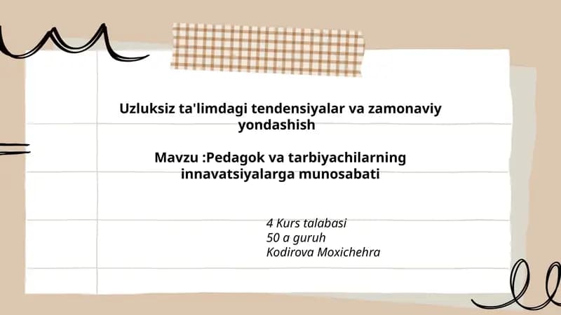 Pedagog va tarbiyachilarning innovatsiyalarga ijobiy va salbiy munosabati