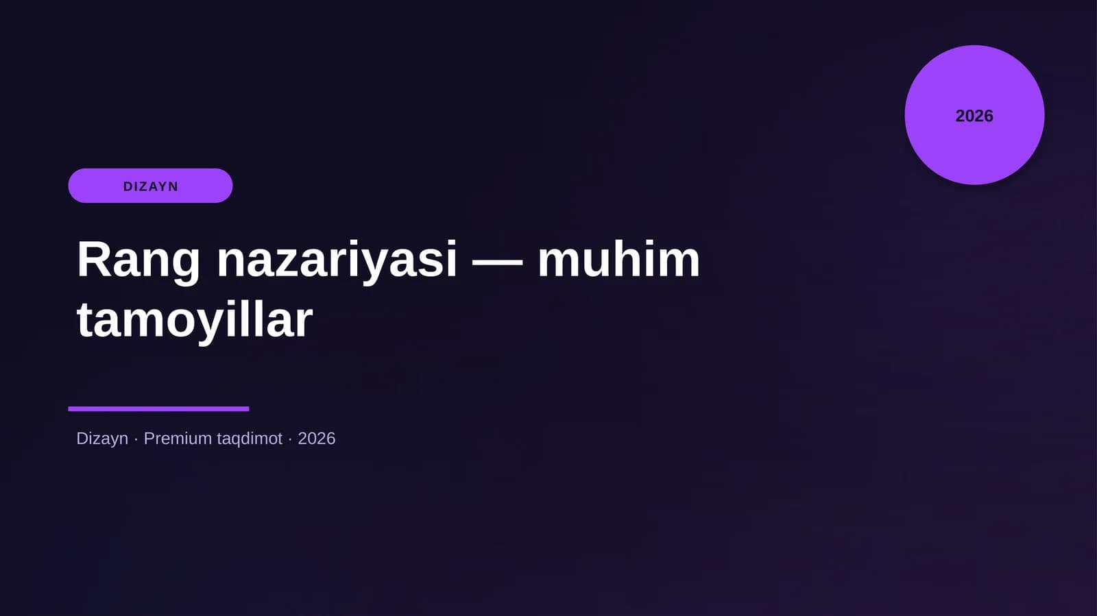 Rang nazariyasi — muhim tamoyillar