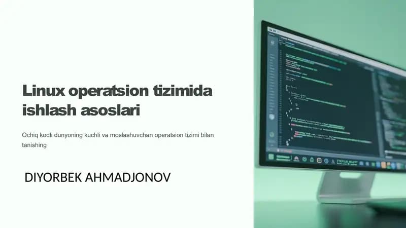 Linux operatsion tizimida ishlash asoslari
