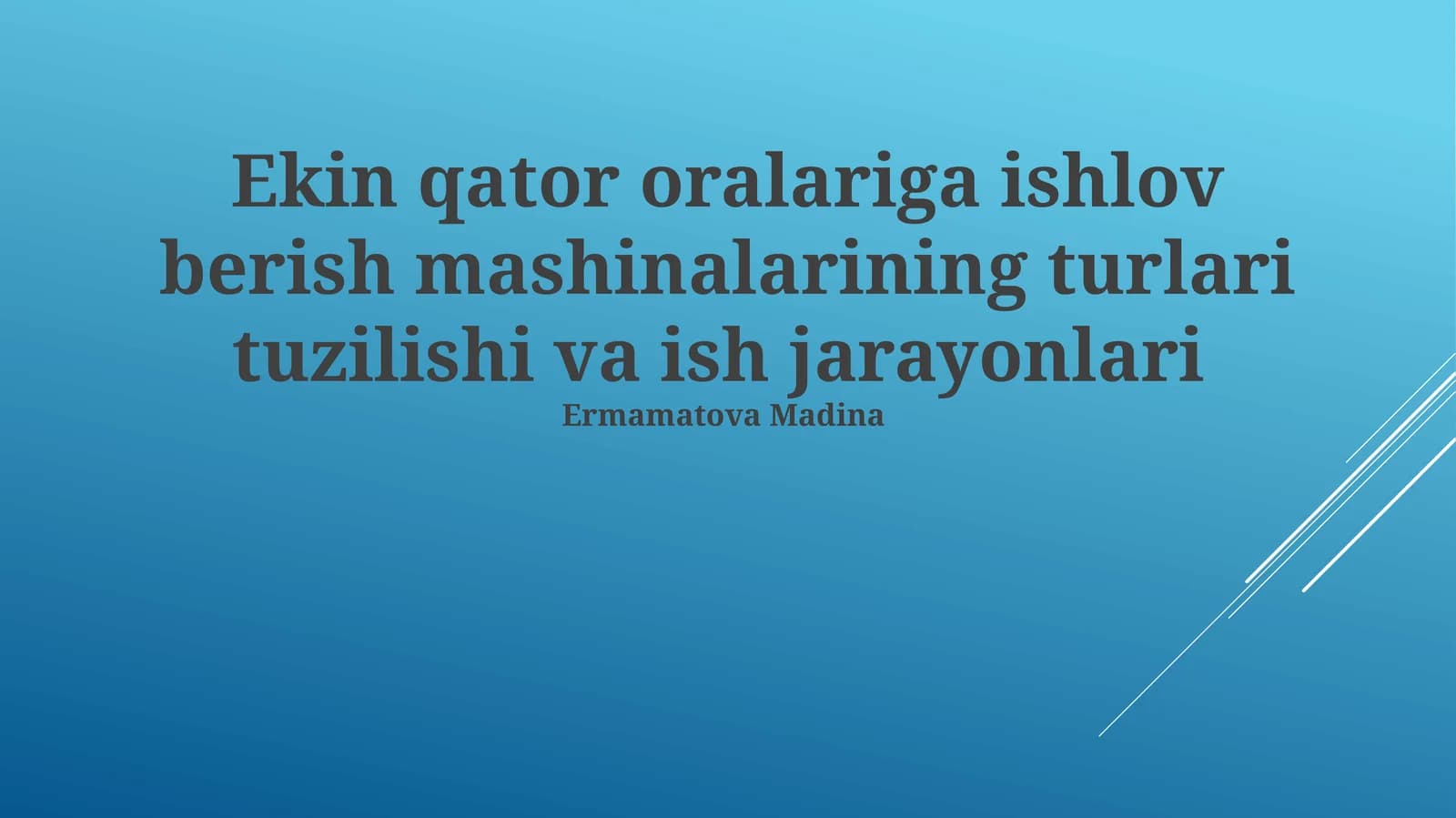 Ekin qator oralariga ishlov berish mashinalari