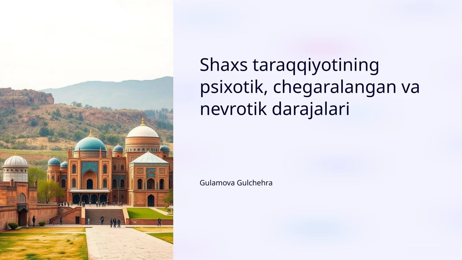 Shaxs taraqqiyotining psixotik, chegaralangan va nevrotik darajalari